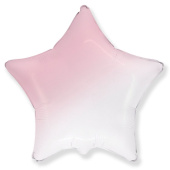 Шар фольга без рисунка 18'' звезда градиент Бело розовый Fm