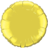 Шар фольга без рисунка 18'' круг металлик Золото Gold Fm