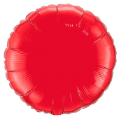 Шар фольга без рисунка 18'' круг Красный Red металлик Fm