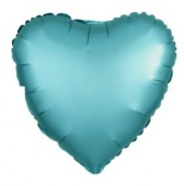 Шар фольга без рисунка 18'' сердце Бирюзовое Tiffany сатин AG