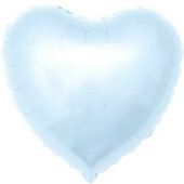 Шар фольга без рисунка 18'' сердце Голубое светлое металлик AG