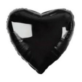 Шар фольга без рисунка 18'' сердце Черный Black металлик AG