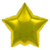 Шар фольга без рисунка 18'' звезда Золото Gold металлик AG