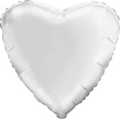 Шар фольга без рисунка 30" сердце пастель Белое SLIM AG