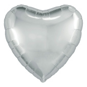 Шар фольга без рисунка 9'' сердце Серебро пастель с клапаном AG