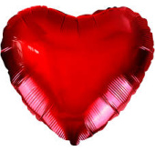 Шар фольга без рисунка 9'' сердце Красное металлик с клапаном AG