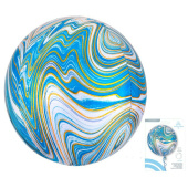 Шар фольга с рисунком Сфера 3D Bubble Бабблс 16" Мрамор Голубой упак An