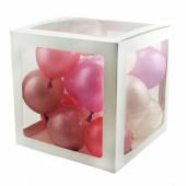 Коробки сюрприз для воздушных шаров 30х30х30см набор Декор с шарами Белый куб упак уп4