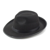 Шляпа фетр Гангстер с чёрной лентой 60см