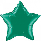 Шар фольга без рисунка 30" звезда Зеленая металлик Fm