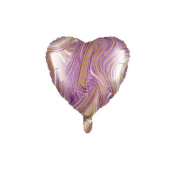 Шар фольга с рисунком 18''/КА сердце мрамор Сиреневая