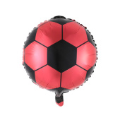 Шар фольга с рисунком 18''/КА круг Футбольный мяч красный черный