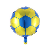 Шар фольга с рисунком 18''/КА круг Футбольный мяч желтый синий