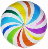 Шар фольга с рисунком 18''/FL круг Леденец конфета Разноцветный