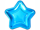 Тарелки фольга 180мм однотонная Звезда голубая уп8