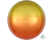 Шар фольга Сфера 3D Bubble Бабблс 16" Желто оранжевый омбре 40см An