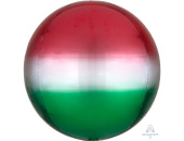 Шар Сфера 3D Bubble Бабблс 16" омбре Красно зеленый 40см An