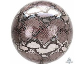 Шар фольга с рисунком Сфера 3D Bubble Бабблс 16" Змеиная кожа Сафари An