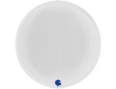 Шар фольга Сфера 3D Bubble Бабблс 15" Белая White пастель 15" GR