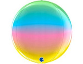 Шар Сфера 3D Bubble Бабблс 15" металлик Радуга GR