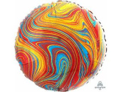Шар фольга с рисунком 18''/An круг мрамор Colorful
