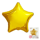 Шар фольга без рисунка 30" звезда Золото Gold металлик AG