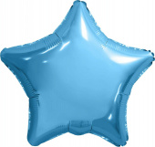 Шар фольга без рисунка 30" звезда Голубой холодный Cool Blue пастель AG