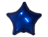 Шар фольга без рисунка 18'' звезда Голубая Dark Blue металлик AG