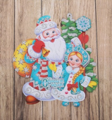 Плакат Дедушка Мороз с Внучкой 45см