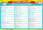 Плакат мини Русский алфавит Прописи прописные буквы (10шт)