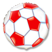 Шар фольга с рисунком 18''/Fm круг Футбольный мяч Красный