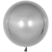 Шар Сфера 3D Bubble Бабблс 18'' металлик Серебро с клапаном 46см