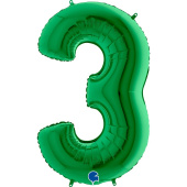 Шар фольга Цифра 40''/GR Зеленый "3"