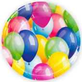 Тарелки бумага 180мм Воздушные шары Разноцветный (уп6)