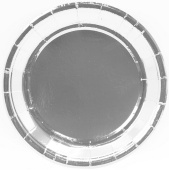 Тарелки фольга 180мм однотонные Серебро уп6