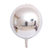 Шар фольга Сфера 3D Bubble Бабблс 22'' Серебро металлик 55см