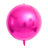 Шар Сфера 3D Bubble Бабблс 22'' металлик Фуксия 55см