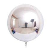 Шар Сфера 3D Bubble Бабблс 32'' металлик Серебро