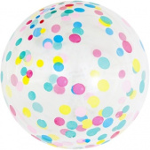Шар Сфера 3D Bubble Бабблс 18" с конфетти прозрачный Разноцветное кристалл 46см FL