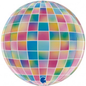 Шар фольга с рисунком Сфера 3D Bubble Бабблс 18'' Сверкающее диско Разноцветный 46см GR