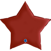 Шар фольга без рисунка 36'' звезда сатин Рубиновый GR