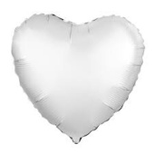 Шар фольга без рисунка 18'' сердце блеск Белый AG