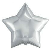 Шар фольга без рисунка 18'' звезда Серебро Silver металлик AG