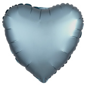 Шар фольга без рисунка 18'' сердце Синий Сталь Steel Blue сатин AG