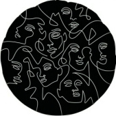 Шар фольга с рисунком 18''/AG круг Инверсия Абстрактный образ черный