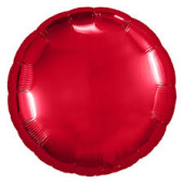 Шар фольга без рисунка 9" круг металлик Красный без клапана AG