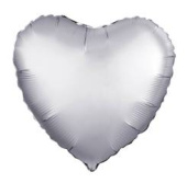 Шар фольга без рисунка 18'' сердце Платиновый Platinum сатин AG