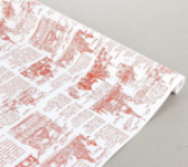 Бумага Крафт рулон 0,70х8,5м Красная на белом влагостойкая