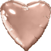 Шар фольга без рисунка 30" сердце металлик Розовое золото Rose Gold AG