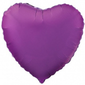 Шар фольга без рисунка 18'' сердце Фиолетовое Violet металлик AG